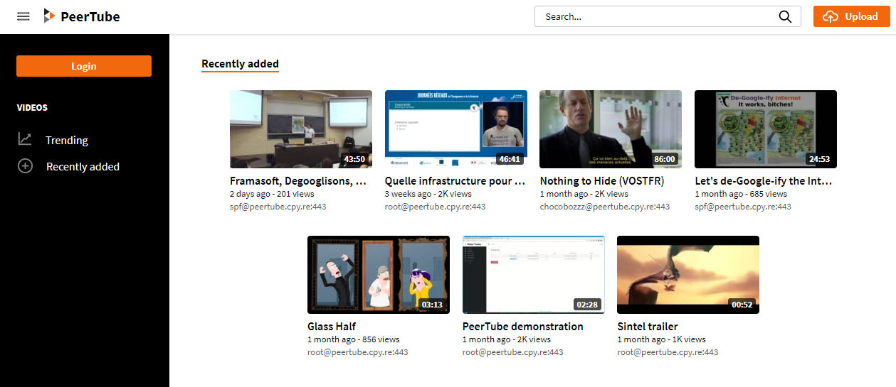 peertube servidor demo de prueba beta