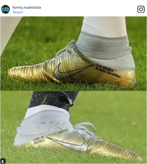 Las botas de Cristiano con los nombres de sus hijos