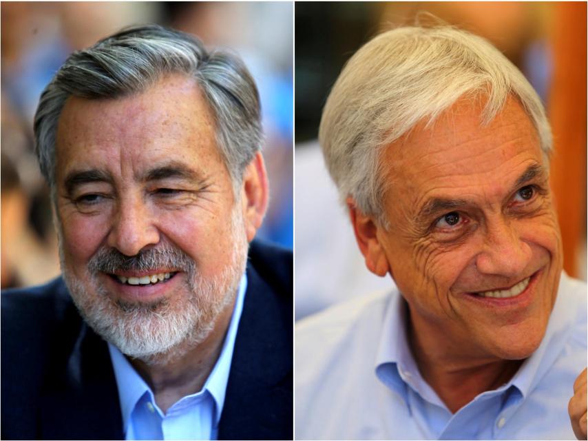Los dos candidatos presidenciales, Alejandro Guillier y Sebastián Piñera.