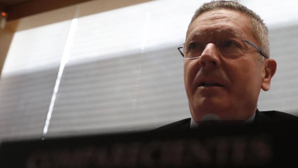 Gallardón, durante su comparecencia en la Asamblea de Madrid este viernes