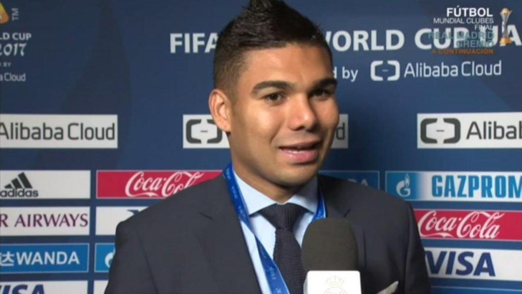 Casemiro en zona mixta