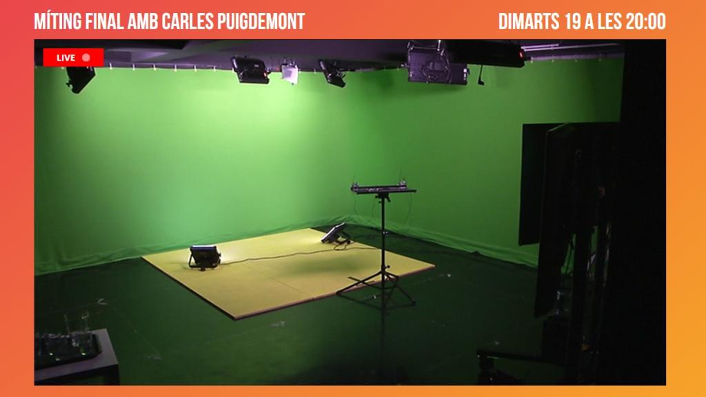 Escenario desde donde Puigdemont impartirá su cibermitin.