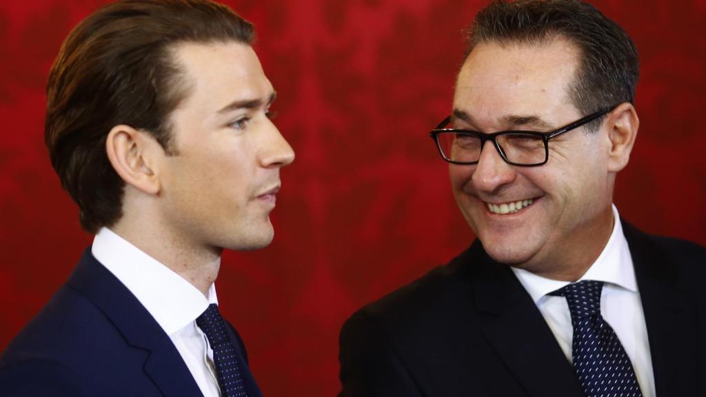 El nuevo canciller, Sebastian Kurz, y su número dos, el ultra Heinz-Christian Strache