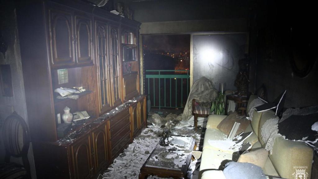 Así quedó el salón de casa de Teodoro.