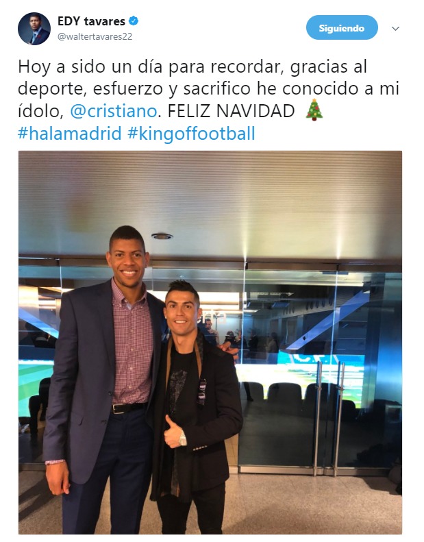 Tavares, tras conocer a Cristiano: Gracias al esfuerzo he conocido a mi ídolo
