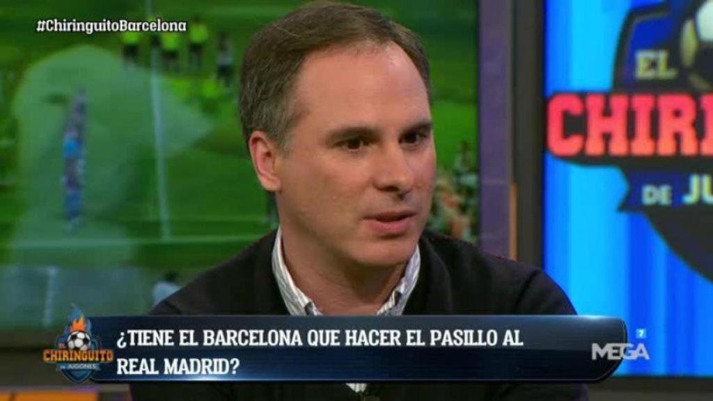 Manu Sainz, en El Chiringuito. Foto: Twitter (@elchiringuitotv)