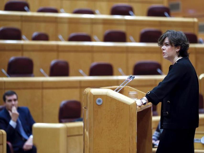 Sáenz de Santamaría habla sobre el 155 en el Senado esta semana.