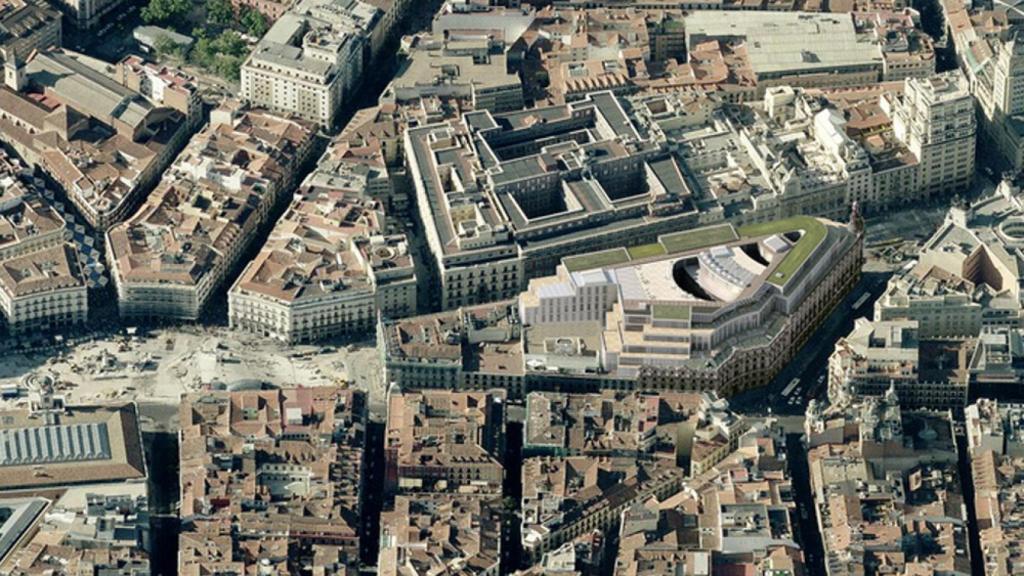 Proyección informática del hotel Four Seasons de la Puerta del Sol.