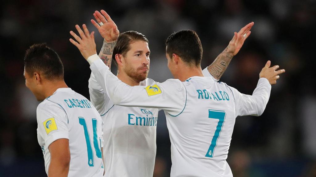 Casemiro, Sergio Ramos y Cristiano.