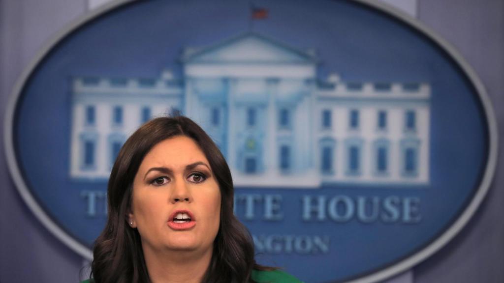 Sarah Sanders, secretaria de prensa de la Casa Blanca.