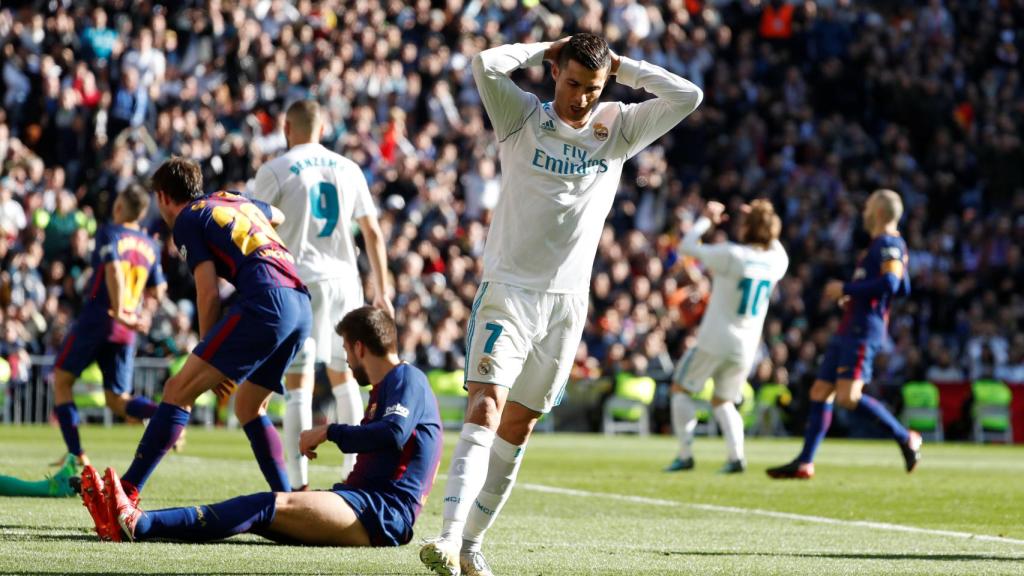 Cristiano, tras una ocasión errada.