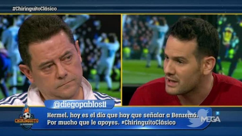 Quim Domenech en El Chiringuito. Foto: Twitter (@elchiringuitotv).