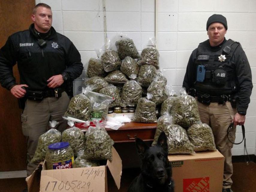 Hasta 27 kilogramos de marihuana encontraron los agentes en el coche de los ancianos