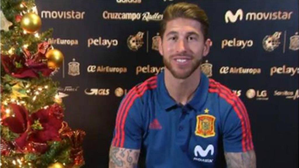 Sergio Ramos durante las tomas falsas