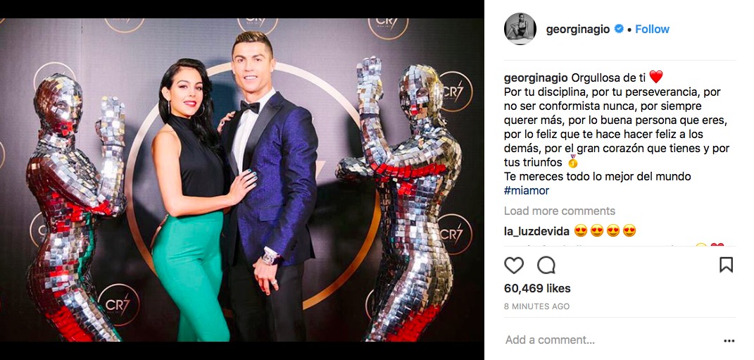 La última declaración de amor de Georgina Rodríguez a Cristiano