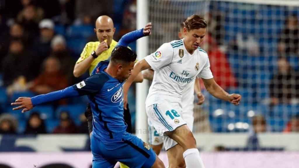 Marcos Llorente contra el rival del Fuenlabrada