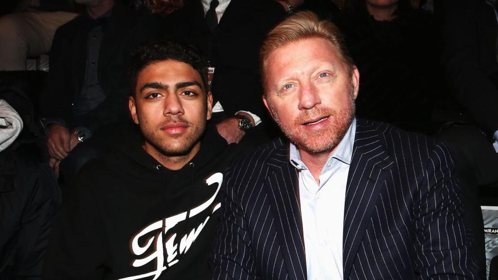 Boris Becker junto a su hijo Noah.