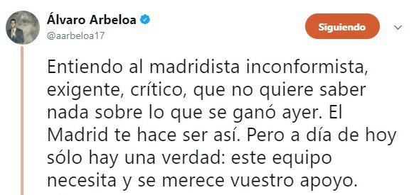 Arbeloa: Tenemos que apoyar al equipo, nadie más lo va a hacer