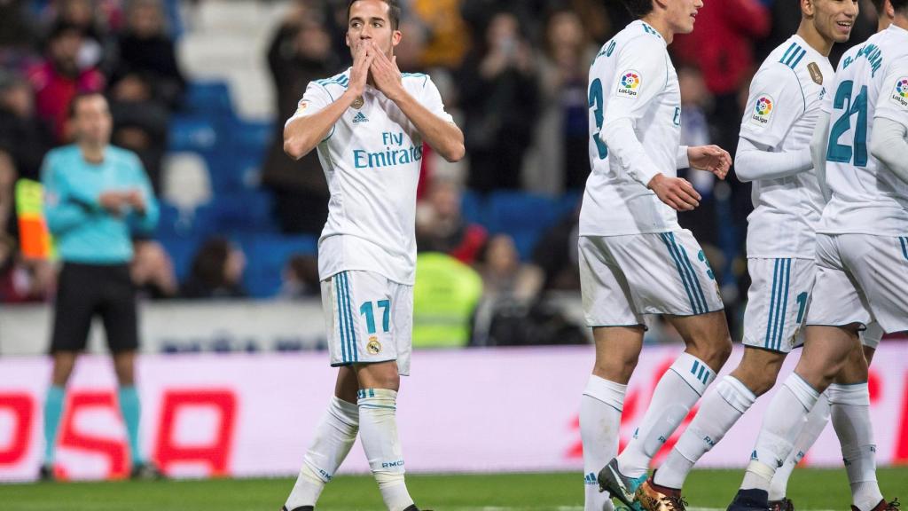 Lucas Vázquez, autor de los dos goles del Madrid ante el Numancia.