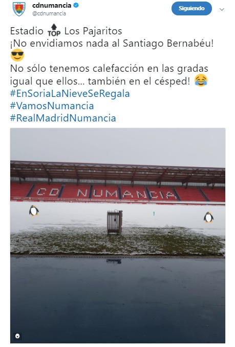 La broma del Numancia al Real Madrid por la calefacción en el césped de Los Pajaritos