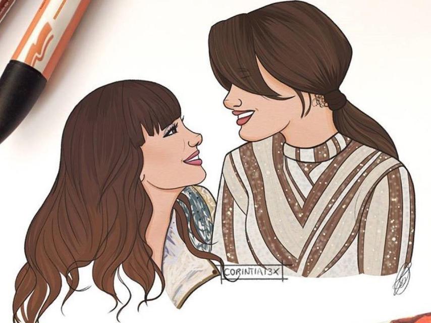 Aitana y Amaia de OT. Un dibujo de Corintia13x.