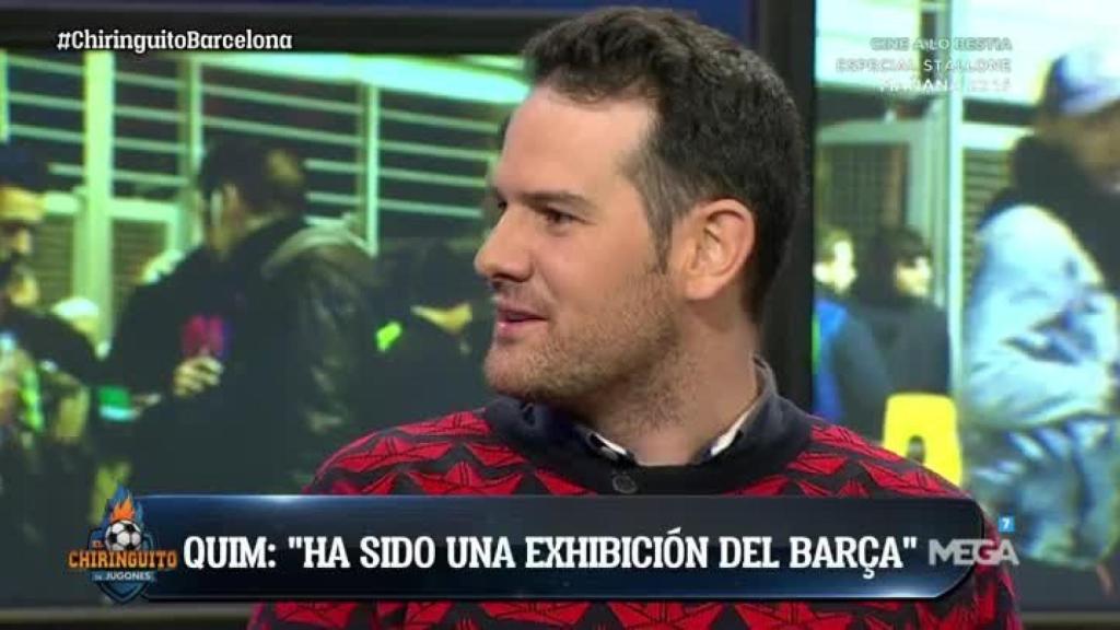 Quim Domenech en El Chiringuito. Foto: Twitter (@elchiringuitotv).