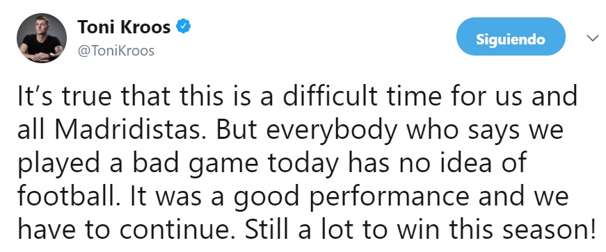 El mensaje de Kroos al madridismo