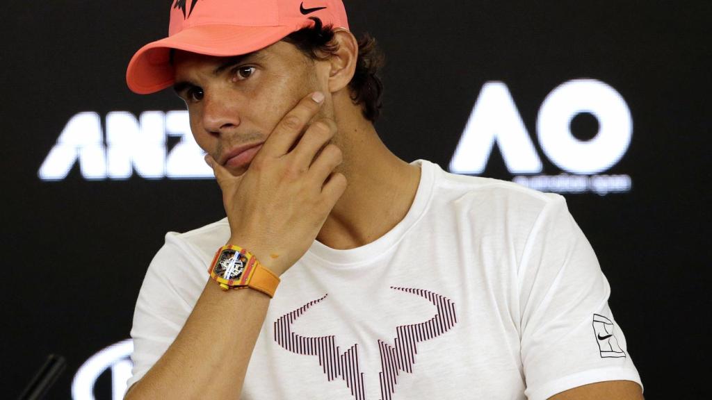 Nadal, atendiendo a la prensa en Melbourne.