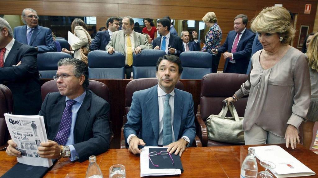 Esperanza Aguirre junto con Ignacio González y Francisco Granados.