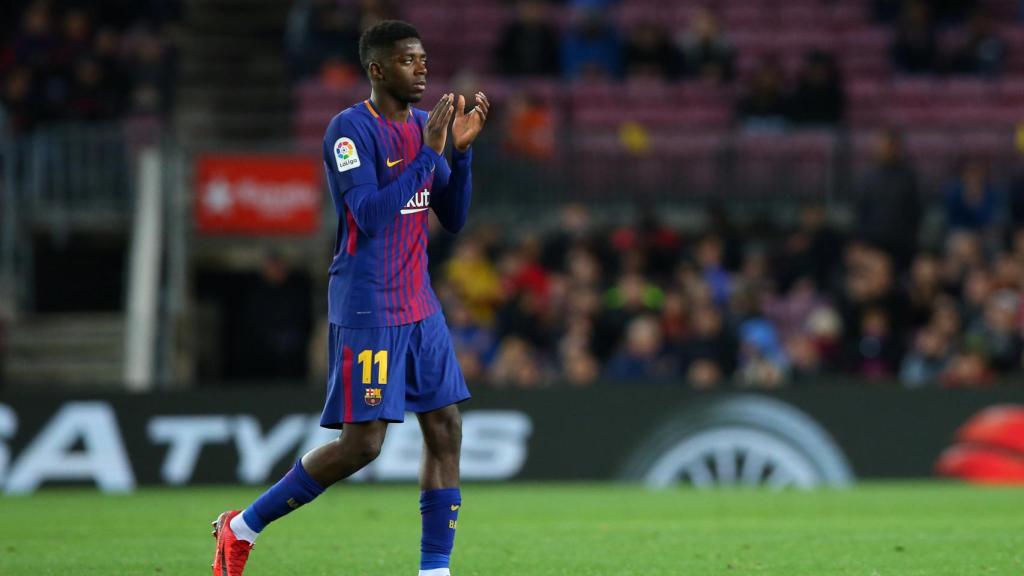 Dembélé en el Camp Nou.