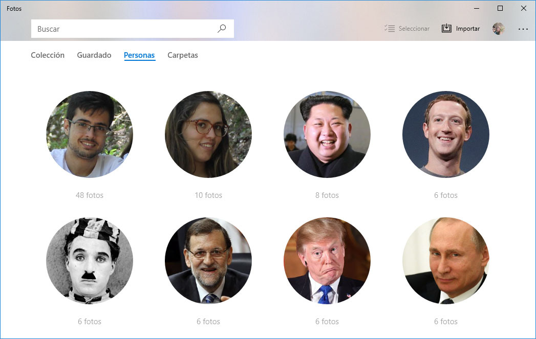 reconocimiento facial aplicacion fotos windows 10