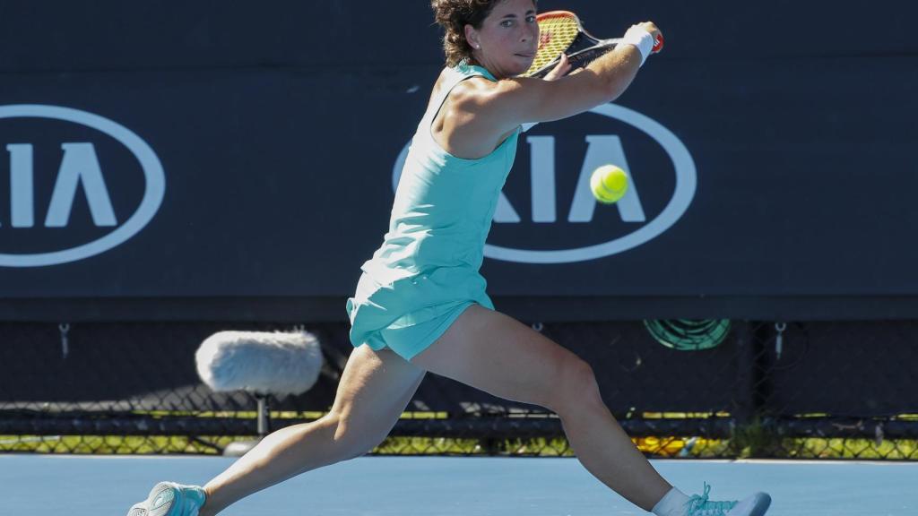 Suárez, en su estreno en el Abierto de Australia.