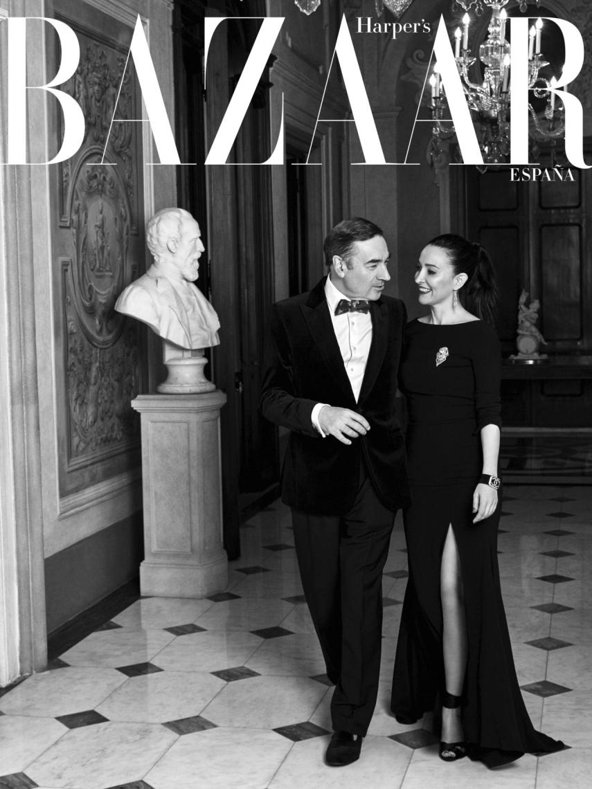 Pedro J. Ramírez y su mujer Cruz Sánchez de Lara, en el hotel Four Seasons.