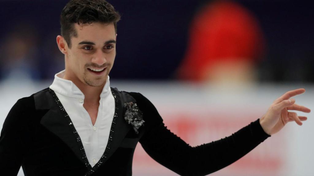 Javier Fernández durante su ejercicio este miércoles en el Europeo de Moscú.