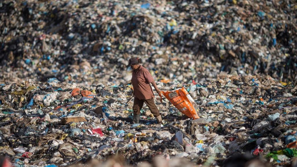 Uno de los catadores de lixo.