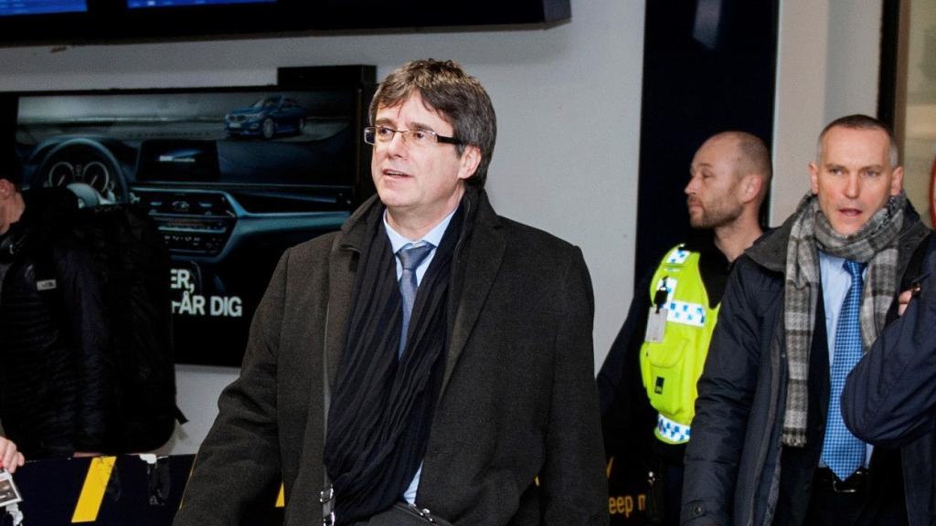 El expresidente Puigdemont a su llegada hoy al aeropuerto de Copenhague