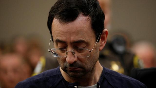 Larry Nassar, en el momento de escuchar el veredicto.