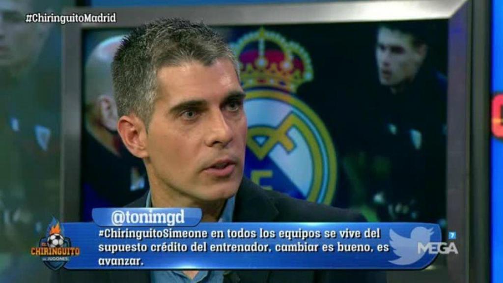 José Luis Sánchez en El Chiringuito. Foto: Twitter (@elchiringuitotv)