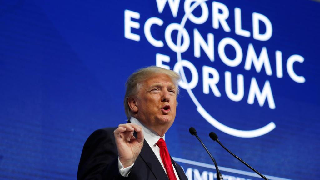 Trump, durante su discurso en el Foro de Davos.