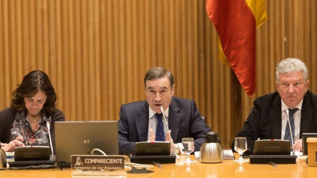 Pedro J. durante la comparecencia en la comisión Bárcenas.