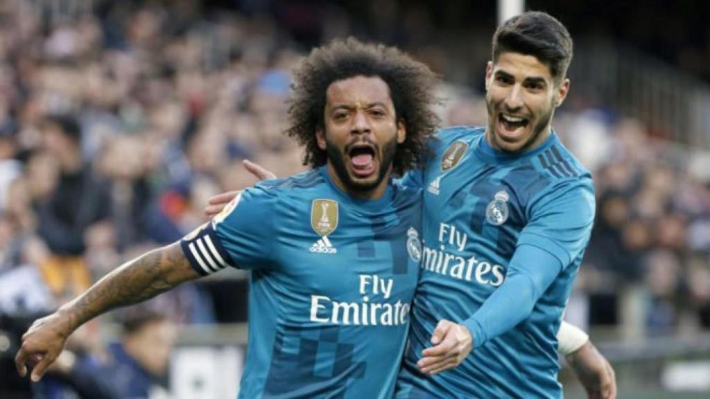 Marcelo y Asensio en Mestalla.