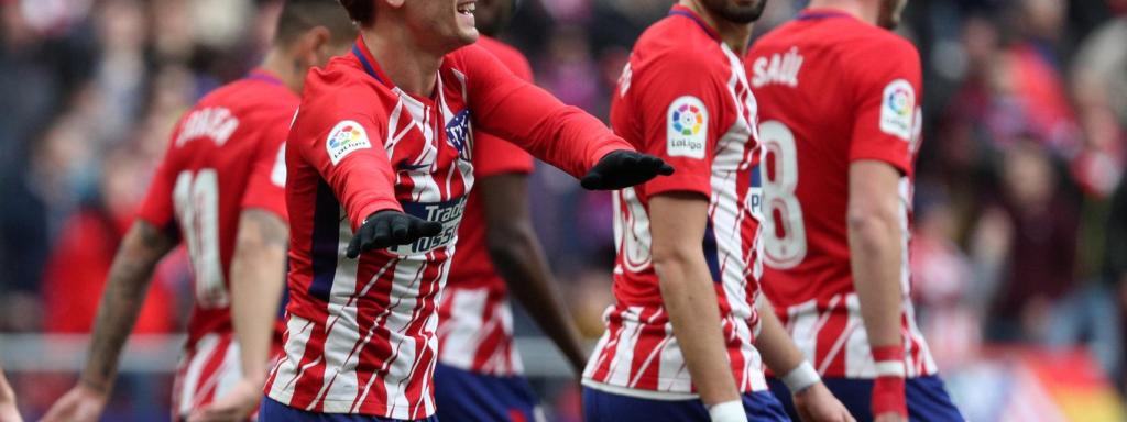 Griezmann celebra un gol con el Atlético.