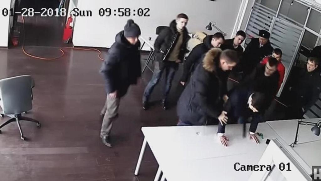 Momento en el que es detenido Nalvni