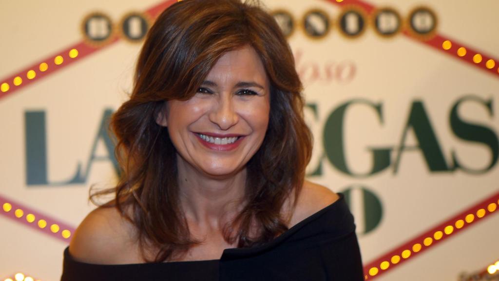 Gema López durante un acto en el bingo Las vegas de Madrid.