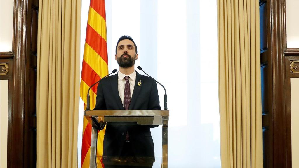 Roger Torrent, presidente del Parlament, este martes en la cámara autonómica.