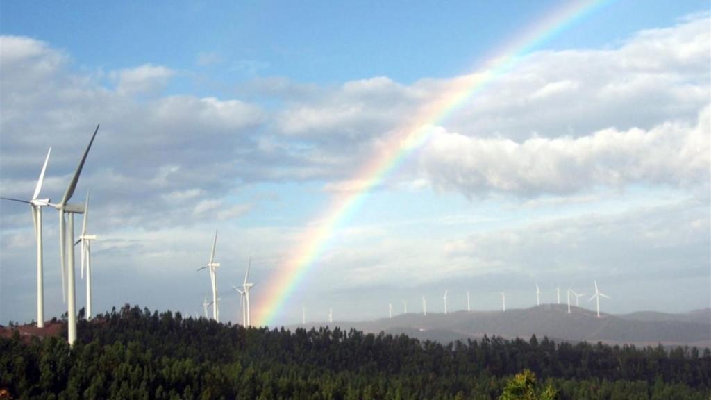Imagen de archivo de un parque eólico.