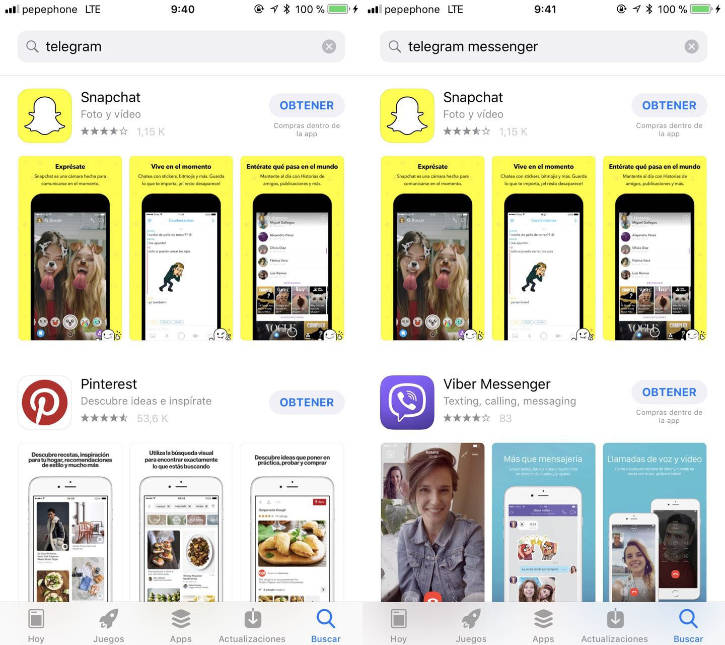 telegram app store no aparece