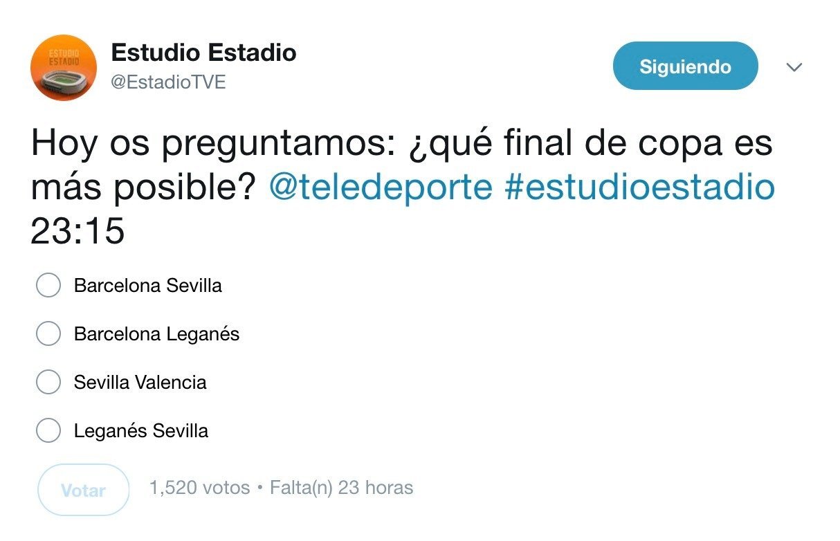 La encuesta de Teledeporte que se ha vuelto viral