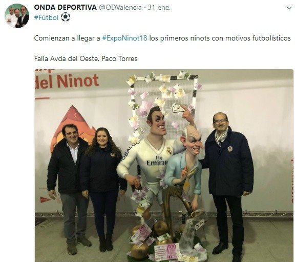 Cristiano Ronaldo protagoniza un polémico ninot de las Fallas 2018