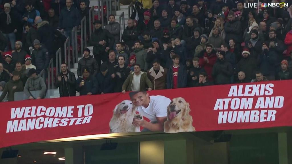 La pancarta de Old Trafford.